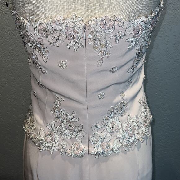 MONTAGE COLLECTION Blush Embroidered Maxi Formal Evening Gown - Size 6 - Picture 7 of 15